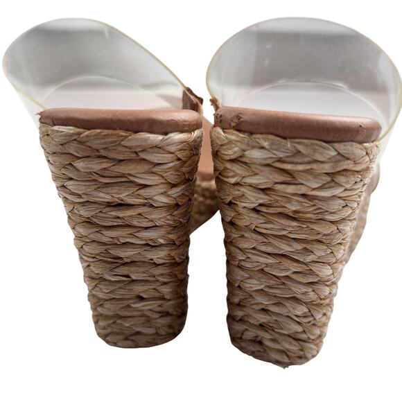 Coconuts by Matisse Clear Strap Minimal Woven Wedge Sandals Women's Size 9 - Picture 3 of 11